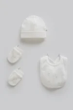 Pack naissance bonnet, moufles & bavoir – Image 3