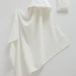 Cape de bain avec gant motif “Happy” en coton