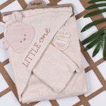 Cape de bain avec gant Little One – Coton doux