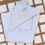 Cape de bain avec gant à capuche “Little King”