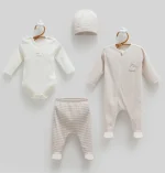 Ensemble naissance 4 pièces 100% coton