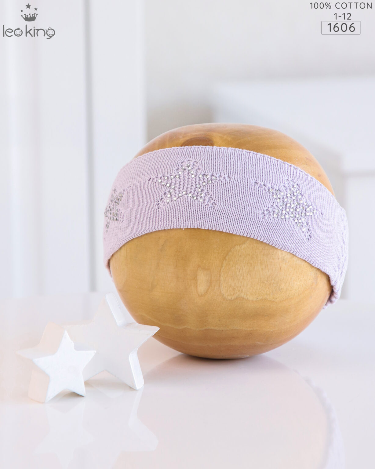 1606 Mauve Serre-tête bébé – Douceur & style délicat – Image 1