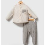 Ensemble bébé en lin 2 pièces – Chemise & pantalon naturel