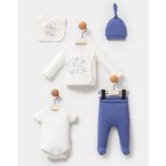 Coffret naissance 5 pièces en coton – Douceur céleste