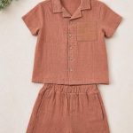 Ensemble bébé garçon – 100% lin naturel