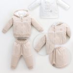 Ensemble bébé 3 pièces casual avec veste à capuche