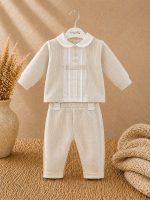 Ensemble bébé 2 pièces élégant – Haut col chemise & pantalon