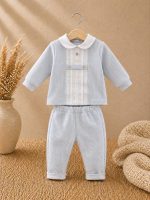 Ensemble bébé 2 pièces élégant – Haut col chemise & pantalon – Image 2