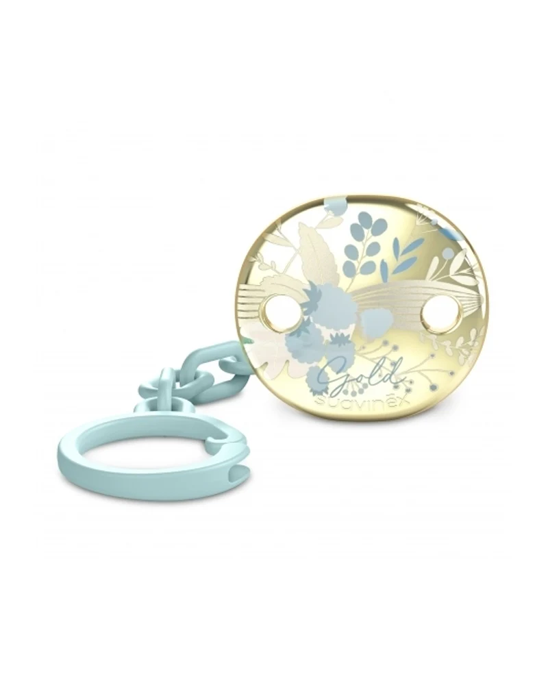 3162103 gold bleu Suavinex Attache Sucette - Or Bleu – Image 1