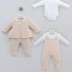Ensemble bébé 3 pièces en maille avec body assorti