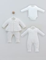 Ensemble bébé 3 pièces en maille avec body assorti – Image 2