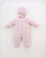 Grenouillère bébé élégante avec bonnet assorti – Image 3