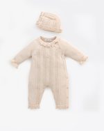 Grenouillère bébé élégante avec bonnet assorti – Image 3
