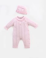 Grenouillère bébé élégante avec bonnet assorti