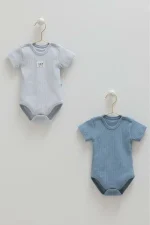 Lot de 2 bodies bébé manches courtes en coton – Image 2