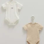 Lot de 2 bodies bébé manches courtes en coton