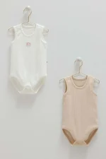 Lot de 2 bodies bébé sans manches en coton – Image 2