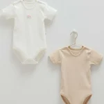 Lot de 2 bodies bébé manches courtes en coton