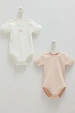Lot de 2 bodies bébé manches courtes en coton – Image 2