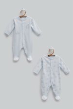 Lot de 2 grenouillères bébé en coton
