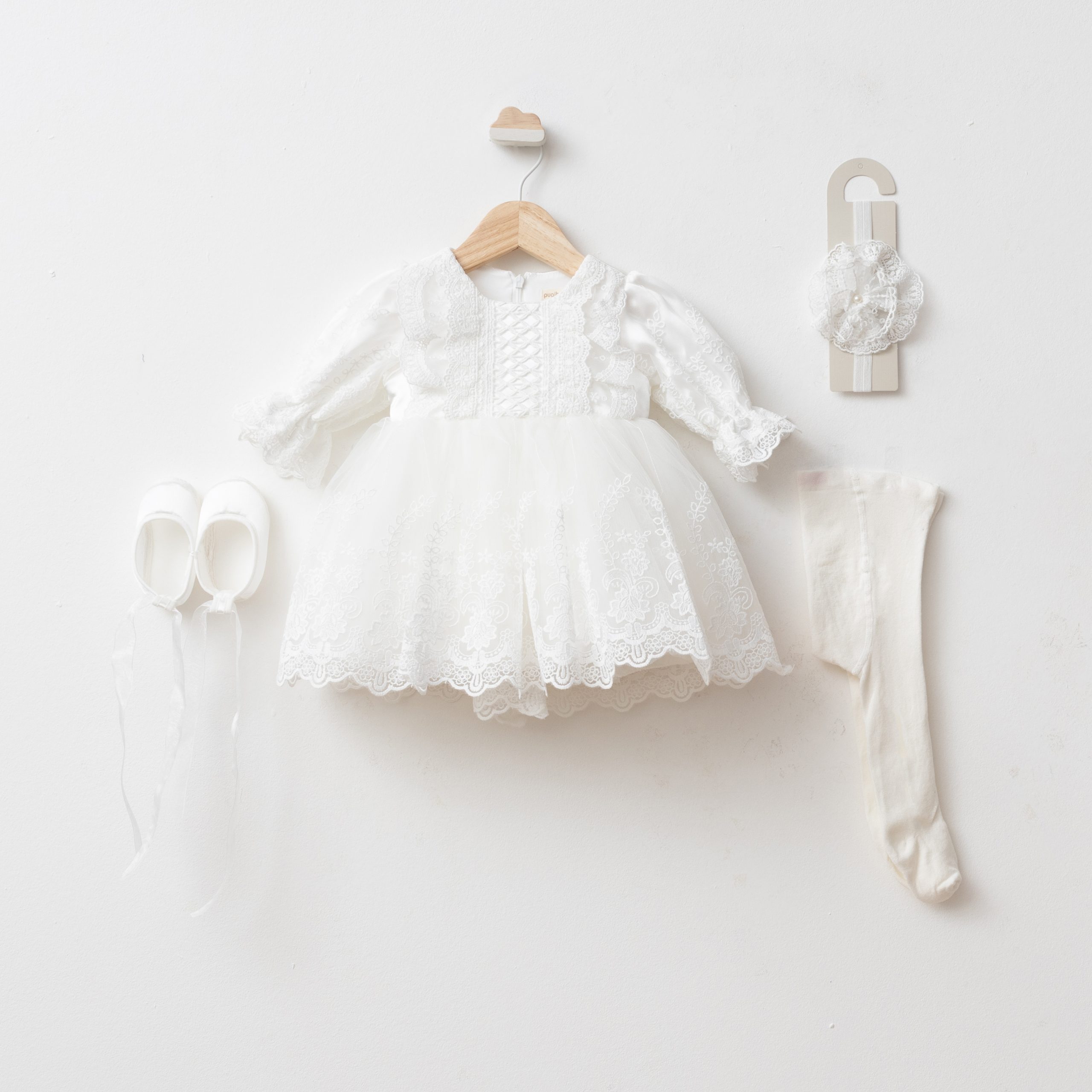 4040 white Robe Cérémonie Dentelle & Tulle – Image 1