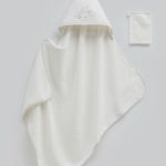 Cape de bain avec gant en coton
