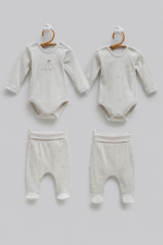 Lot de 2 Bodies & 2 Pantalons Bébé en Coton – Petit Car – Image 3