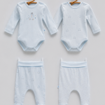 Lot de 2 Bodies & 2 Pantalons Bébé en Coton – Petit Car
