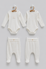 Lot de 2 Bodies & 2 Pantalons Bébé Fille en Coton – Little Bird – Image 2