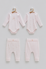 Lot de 2 Bodies & 2 Pantalons Bébé Fille en Coton – Little Bird – Image 4