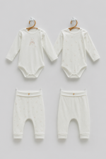 Lot de 2 Bodies & 2 Pantalons Bébé Fille en Coton – Little Bird – Image 6