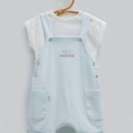 Ensemble Bébé Salopette & T-shirt en Coton Ajouré