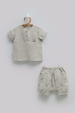 Ensemble Bébé Garçon 2 Pièces en Gaze de Coton