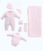 Coffret Naissance Dentelle en Maille – Ensemble 8 Pièces avec Couverture – Image 2