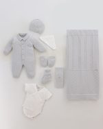 Coffret Naissance Classique en Maille – Ensemble 8 Pièces avec Couverture – Image 2