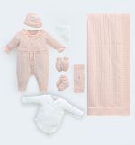 Coffret Naissance Luxe en Maille – Ensemble 8 Pièces avec Couverture – Image 2