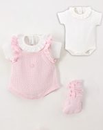 Ensemble Barboteuse en Maille avec Body et Chaussettes – 3 Pièces – Image 2