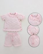 Ensemble Fille en Maille Ajourée – 2 Pièces