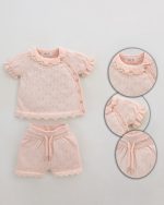Ensemble Fille en Maille Ajourée – 2 Pièces – Image 2