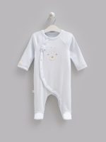 Pyjama Naissance en Maille Côtelée – Petit Ourson en Coton Doux – Image 2