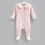 Pyjama bébé en coton côtelé avec col classique