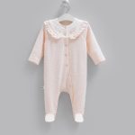 Pyjama Naissance à Col Claudine Brodé en Coton Doux