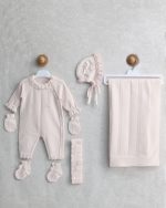 Ensemble Naissance 6 Pièces – Douceur Écrue & Dentelle