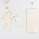 Ensemble Naissance 7 Pièces – Douceur Écrue & Maille Délicate