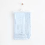 Couverture Bébé en Maille Tricotée 85 × 95 cm – Bleu