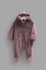 Pilote bébé polaire à capuche avec moufles et pieds intégrés